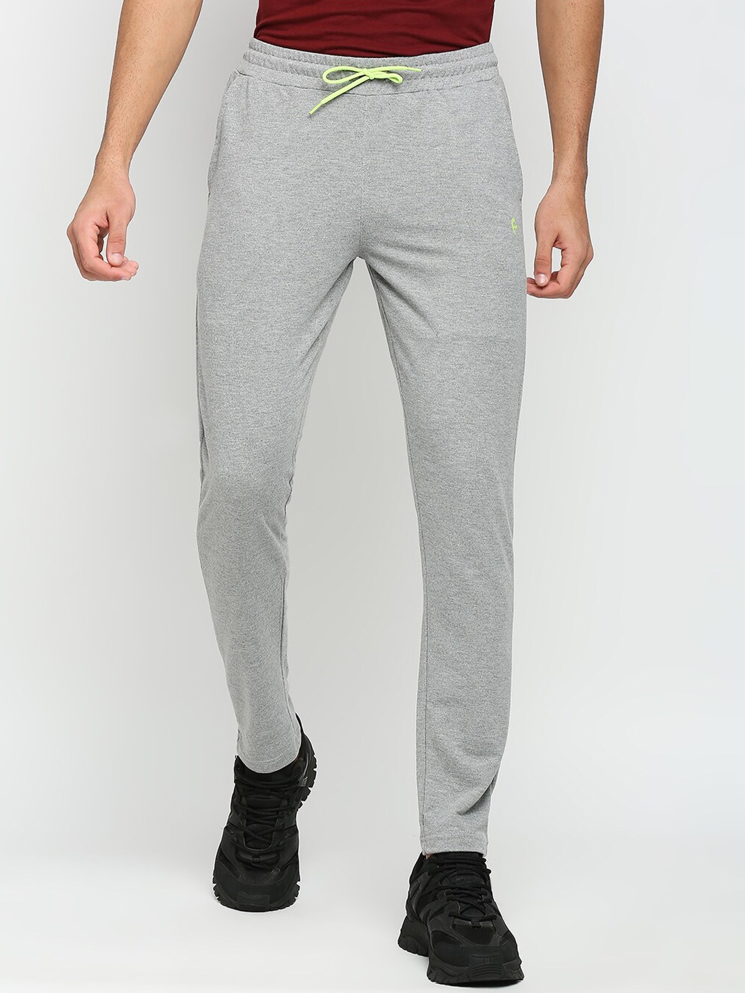 

FiTZ Men Melange Grey Solid Anti Odour Slim Fit Track Pant