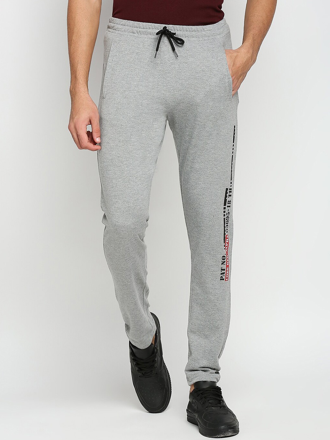 

FiTZ Men Grey Melange Solid Anti Odour Slim Fit Track Pant