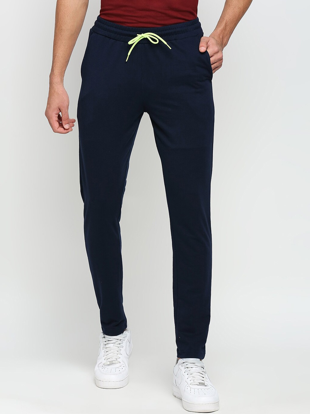 

FiTZ Men Navy Blue Solid Anti Odour Slim Fit Track Pant