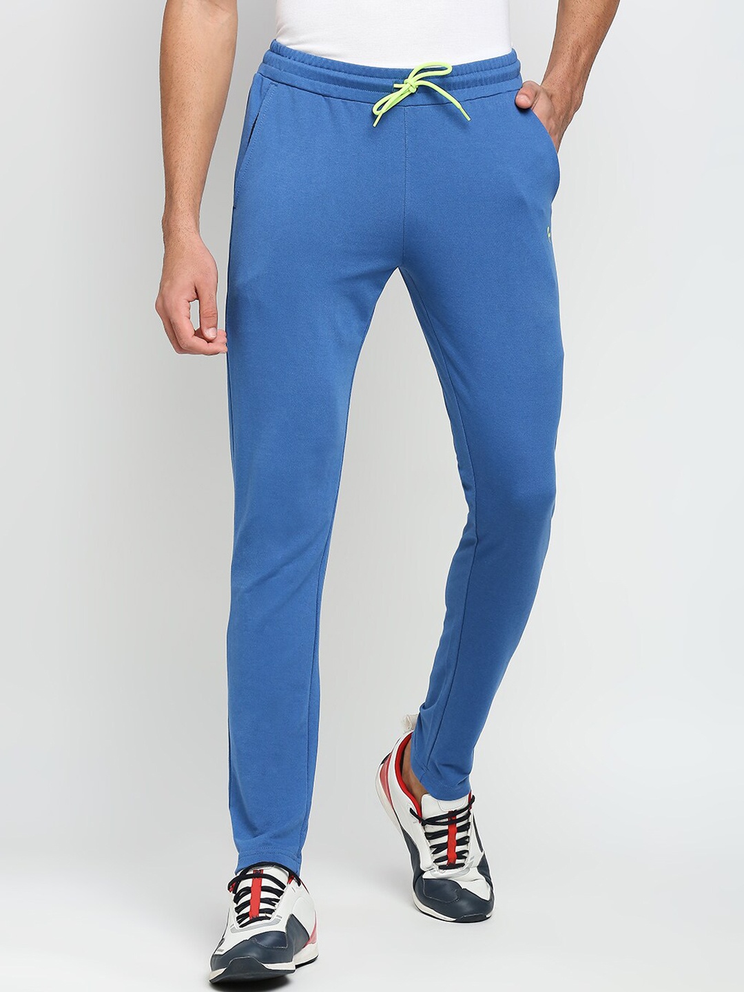 

FiTZ Men Bright Blue Solid Anti Odour Slim Fit Track Pant