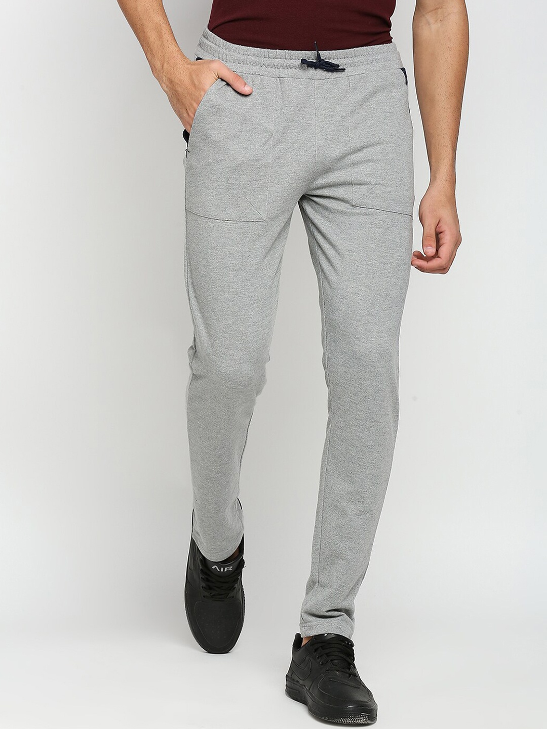 

FiTZ Men Grey Melange Solid Anti Odour Slim Fit Track Pant