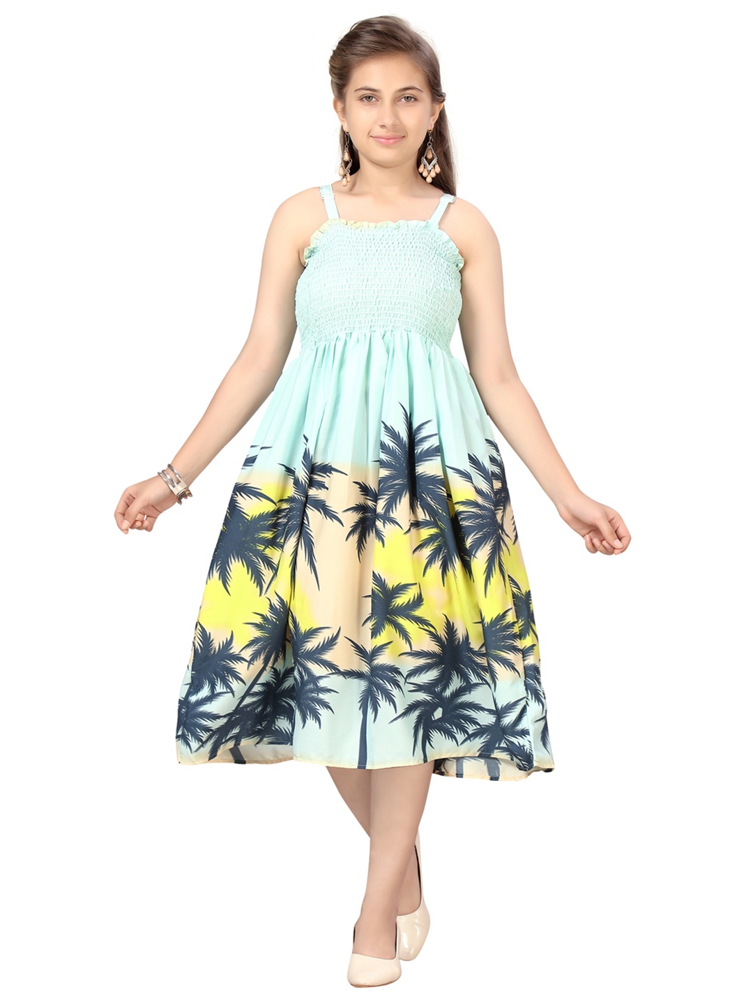 

Aarika Green & Yellow Tropical Dress