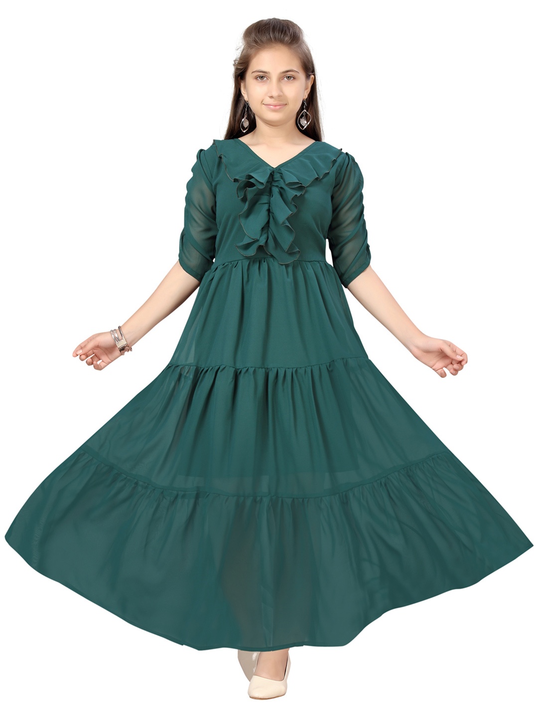 

Aarika Green Georgette Maxi Dress
