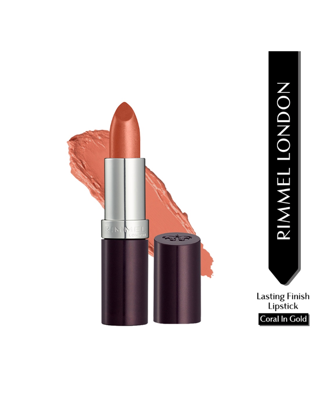 

Rimmel London Lasting Finish High-Pigment Lipstick - Coral In Gold, Pink
