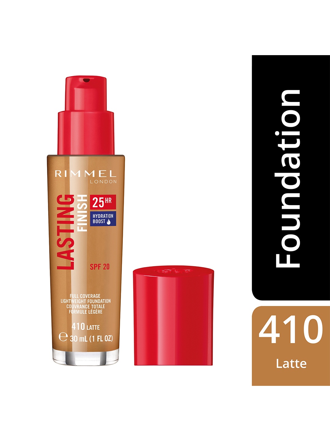 

Rimmel London Lasting Finish 25 Hour Foundation with SPF 20 - Latte 410 - 30 ml, Beige