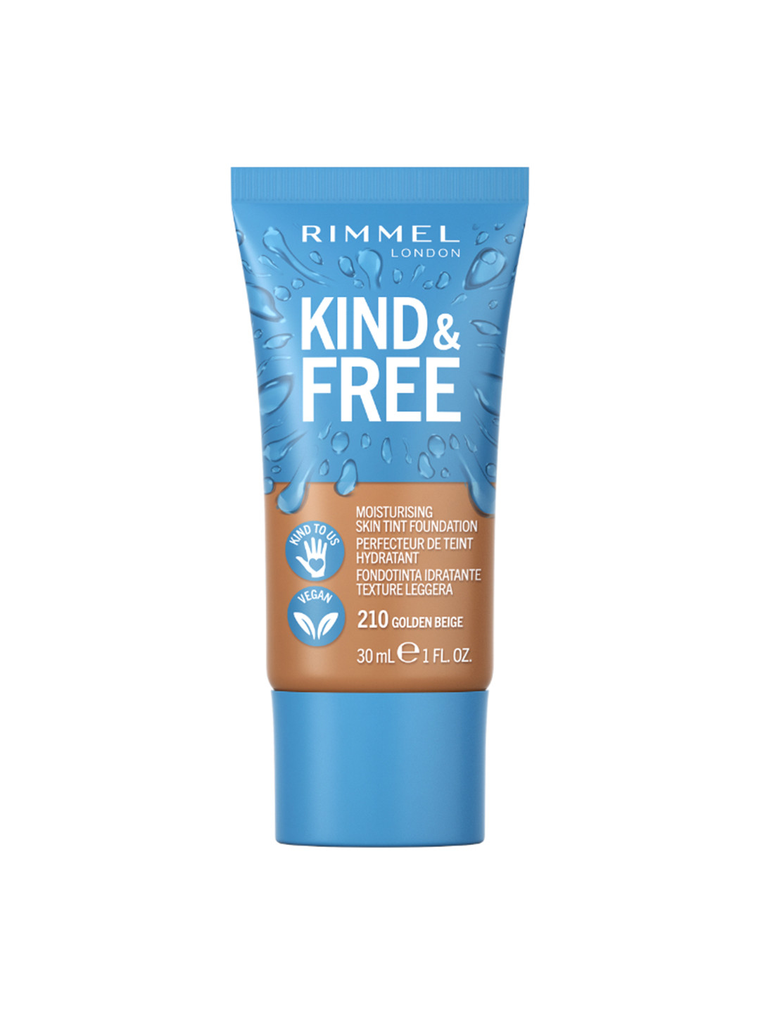 

Rimmel London Kind & Free Vegan Moisturizing Skin Tint Foundation 30ml - Golden Beige 210