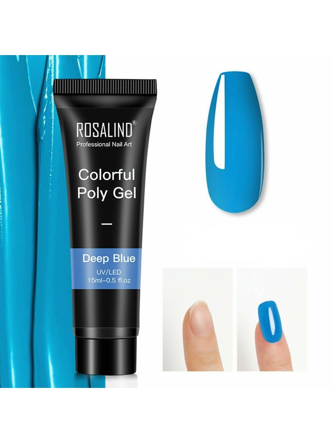 

ROSALIND UV & LED Soak-Off Colorful Poly Nail Extension Gel 15 ml - Deep Blue