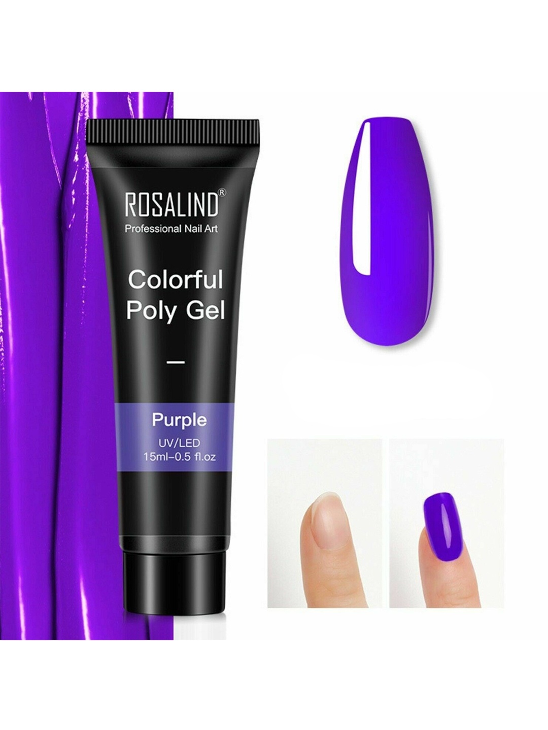 

ROSALIND UV & LED Soak-Off Colorful Poly Nail Extension Gel 15 ml - Purple