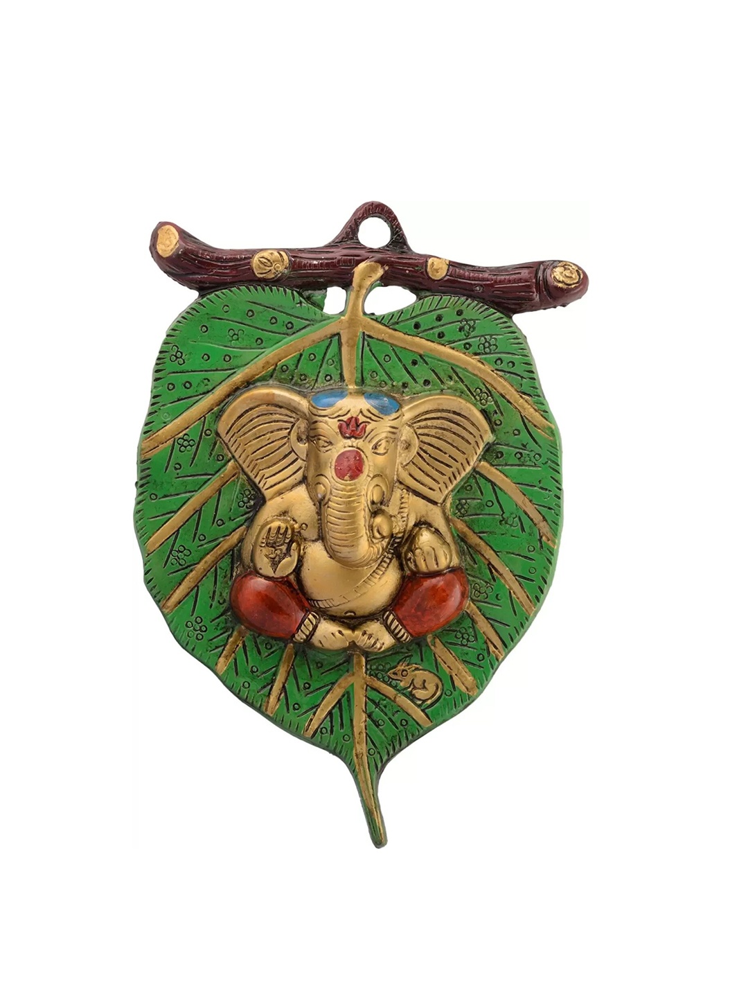 

Fashion Bizz Gold & Green Ganesh Nayapatta Metal Showpiece