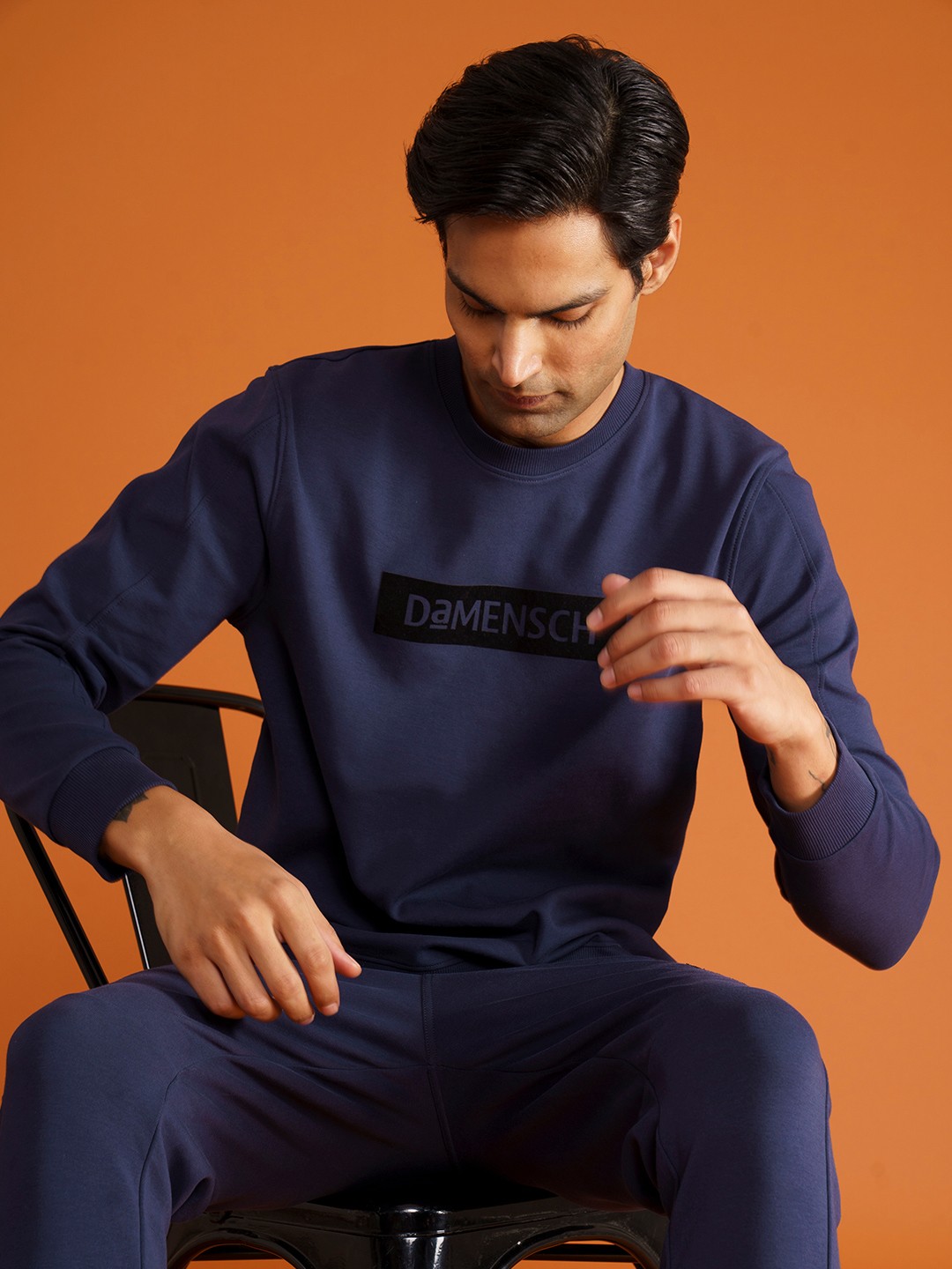 

DAMENSCH Men Pullover Statement Sweatshirt, Navy blue