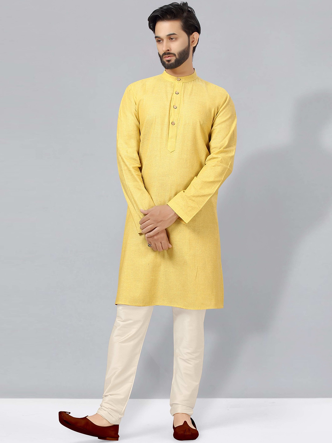 

HERE&NOW Men Green Solid Kurta