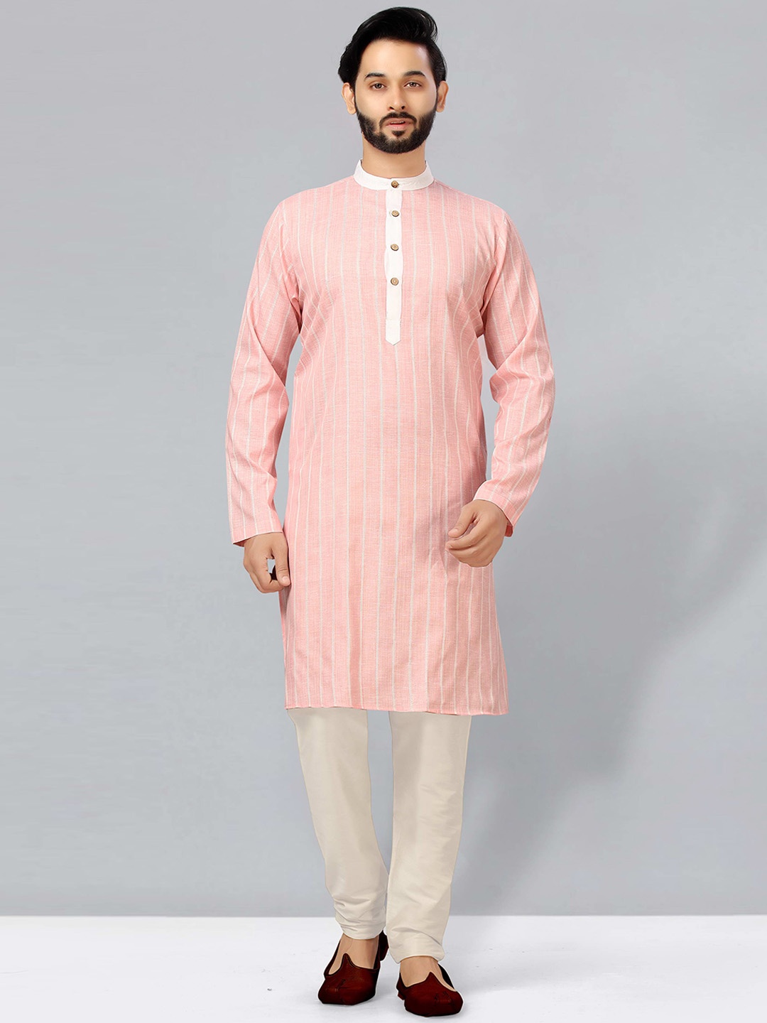 

HERE&NOW Men Pink Kurta