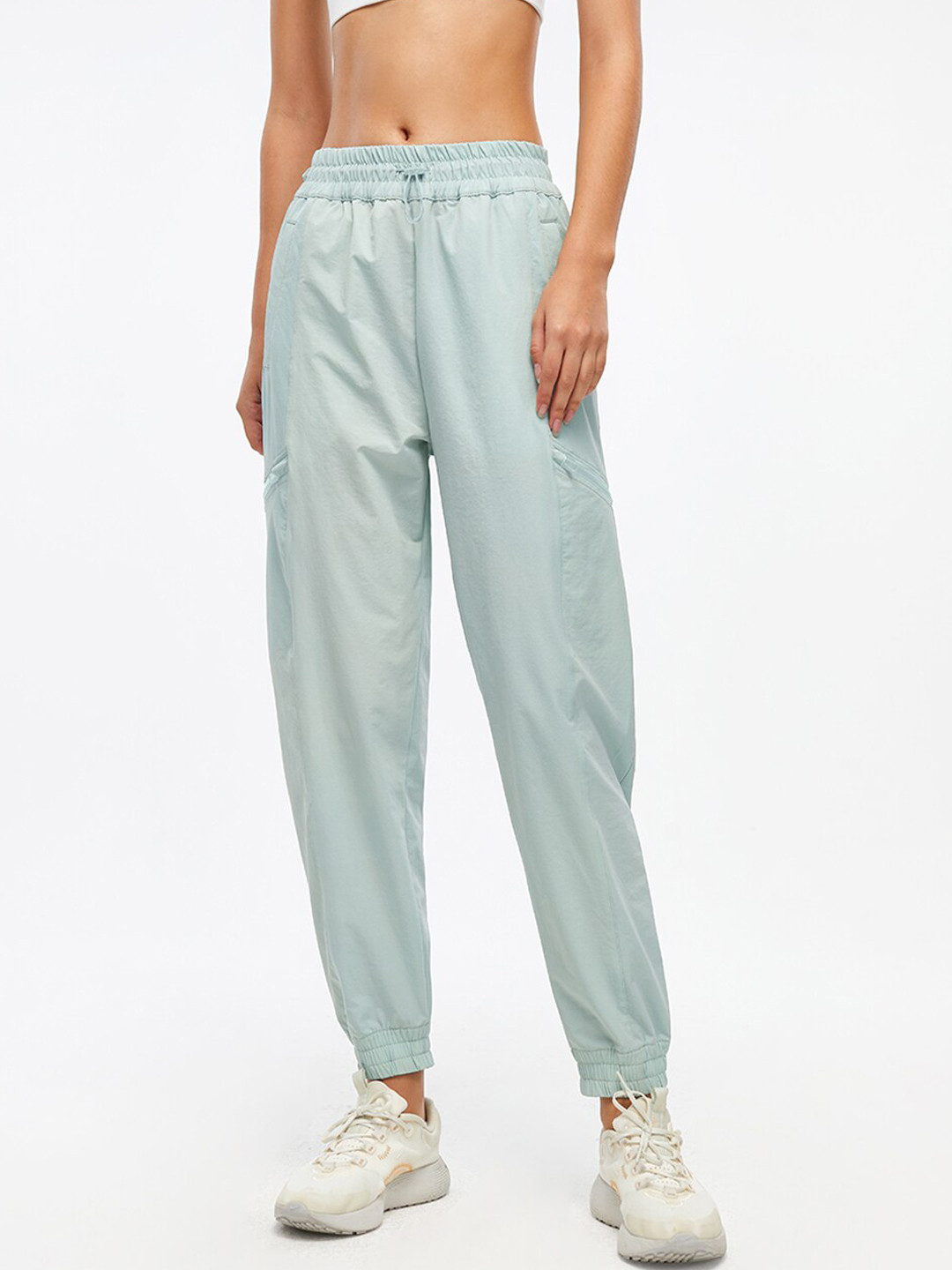 

JC Collection Women Green Solid Relaxed-Fit Dry-Fit Joggers
