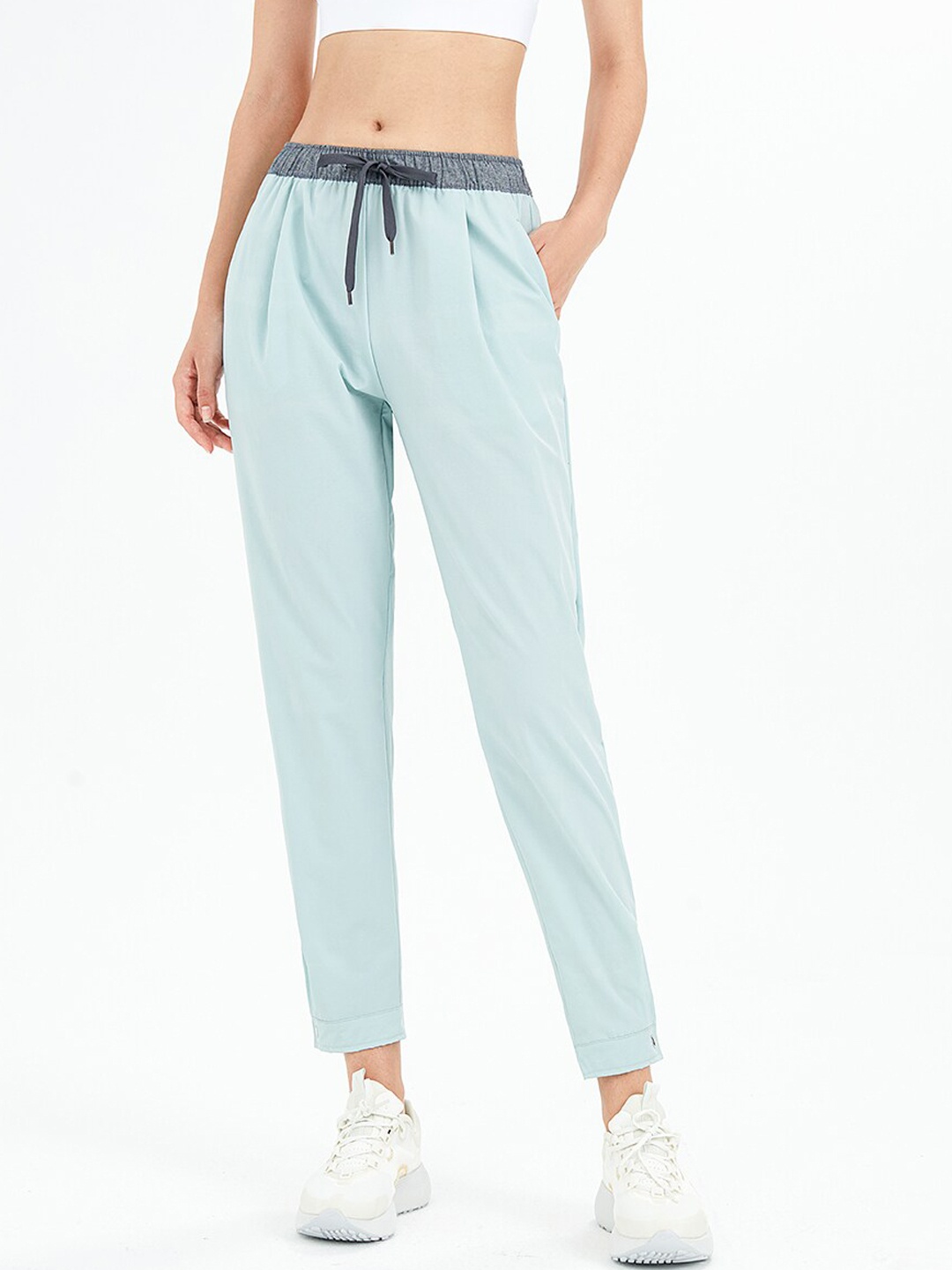 

JC Collection Women Green Solid Relaxed-Fit Track Pants, Blue