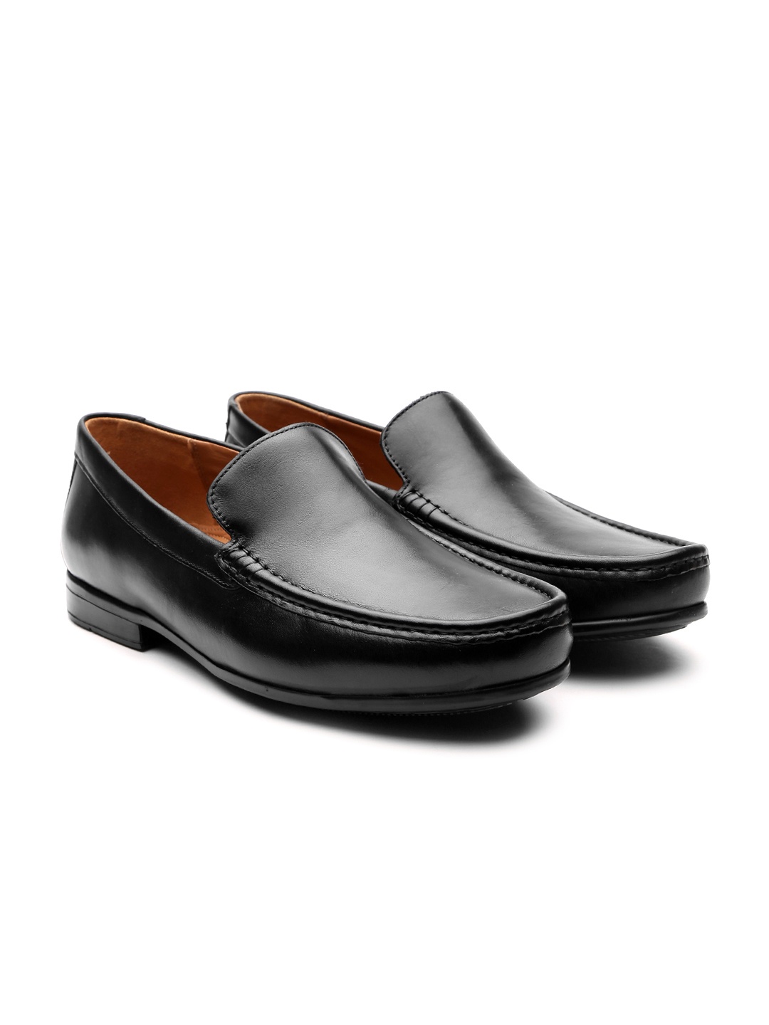

Clarks Men Black Leather Formal Slip-Ons