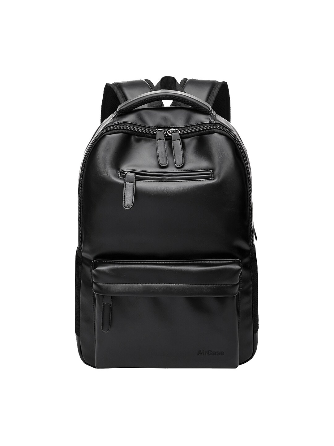 

AirCase Unisex Black 13 Inch/ 14 Inch/15.6 Inch Vegan Leather Laptop Backpack