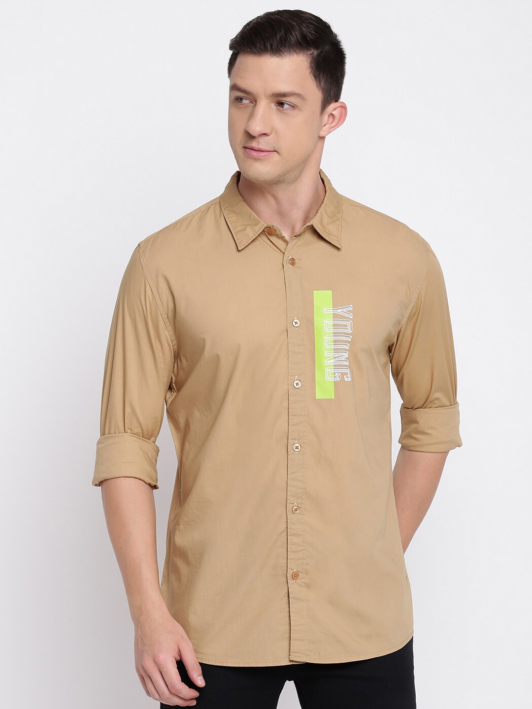 

abof Men Solid Casual Shirt, Beige