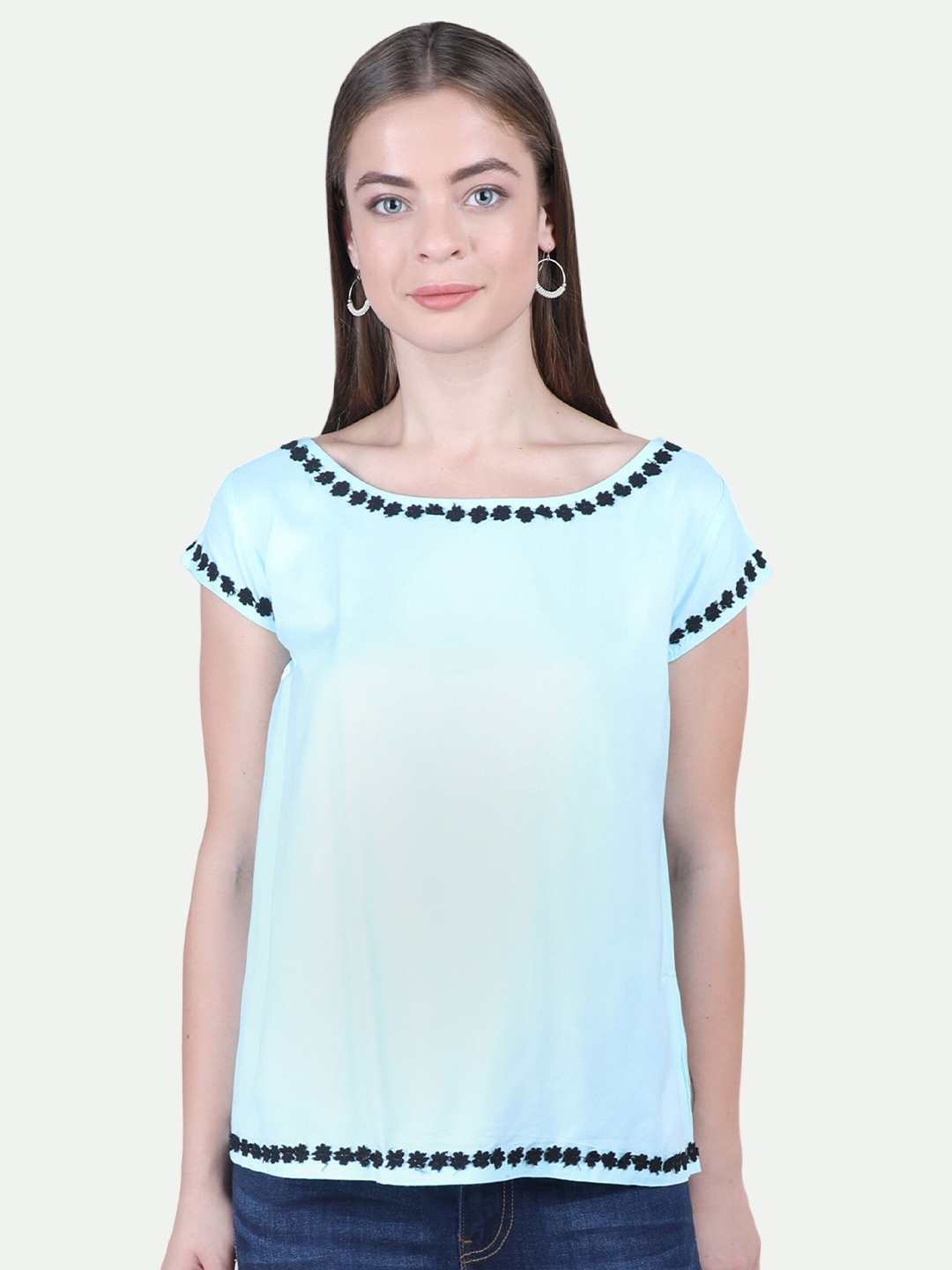 

PATRORNA Blue Extended Sleeves Top