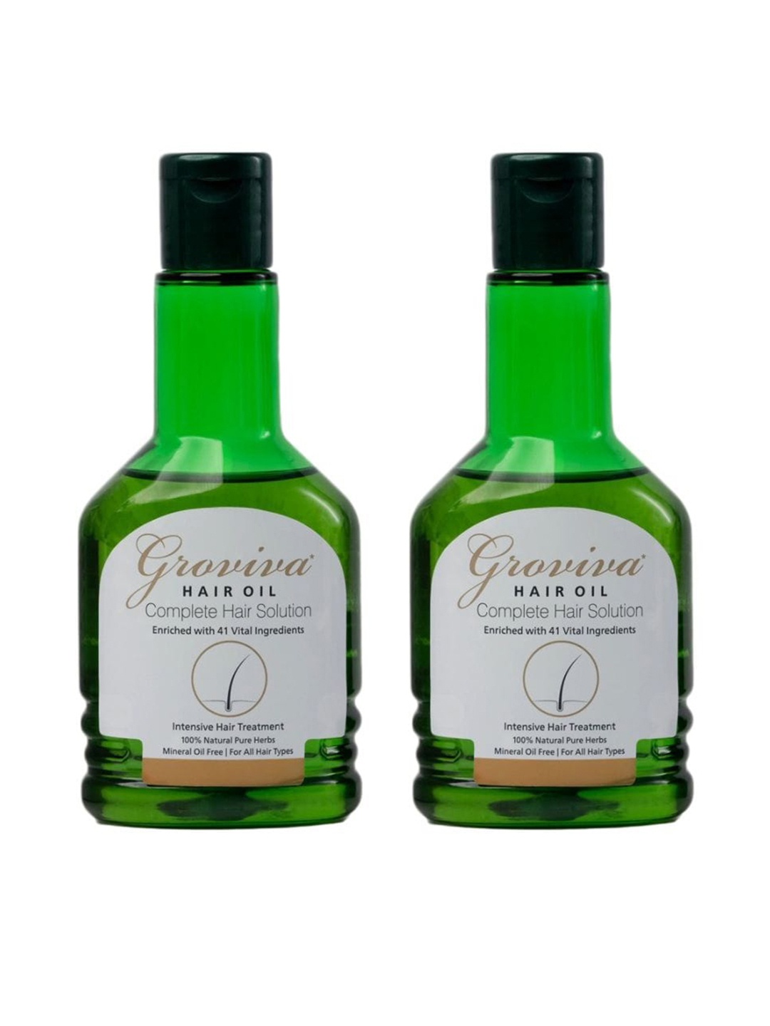 

Groviva Pack of 2 Complete Hair Solution with 43 Vital Ingredients Oil 100 ml Each, Na
