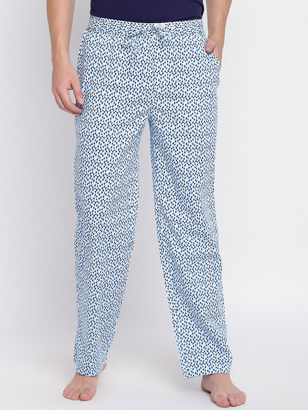 

abof Men Blue Printed Cotton Lounge Pants