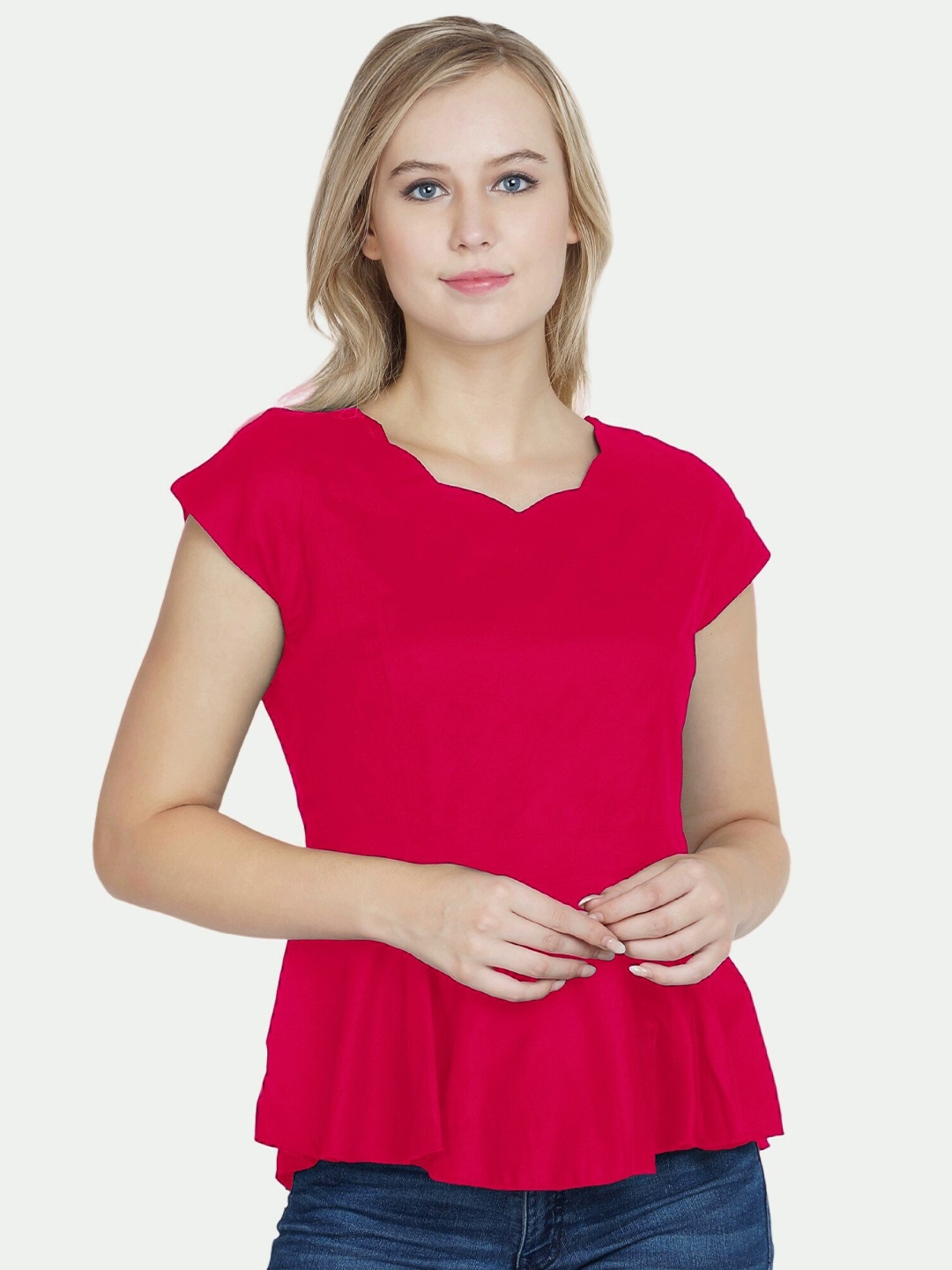 PATRORNA Pink Peplum Top