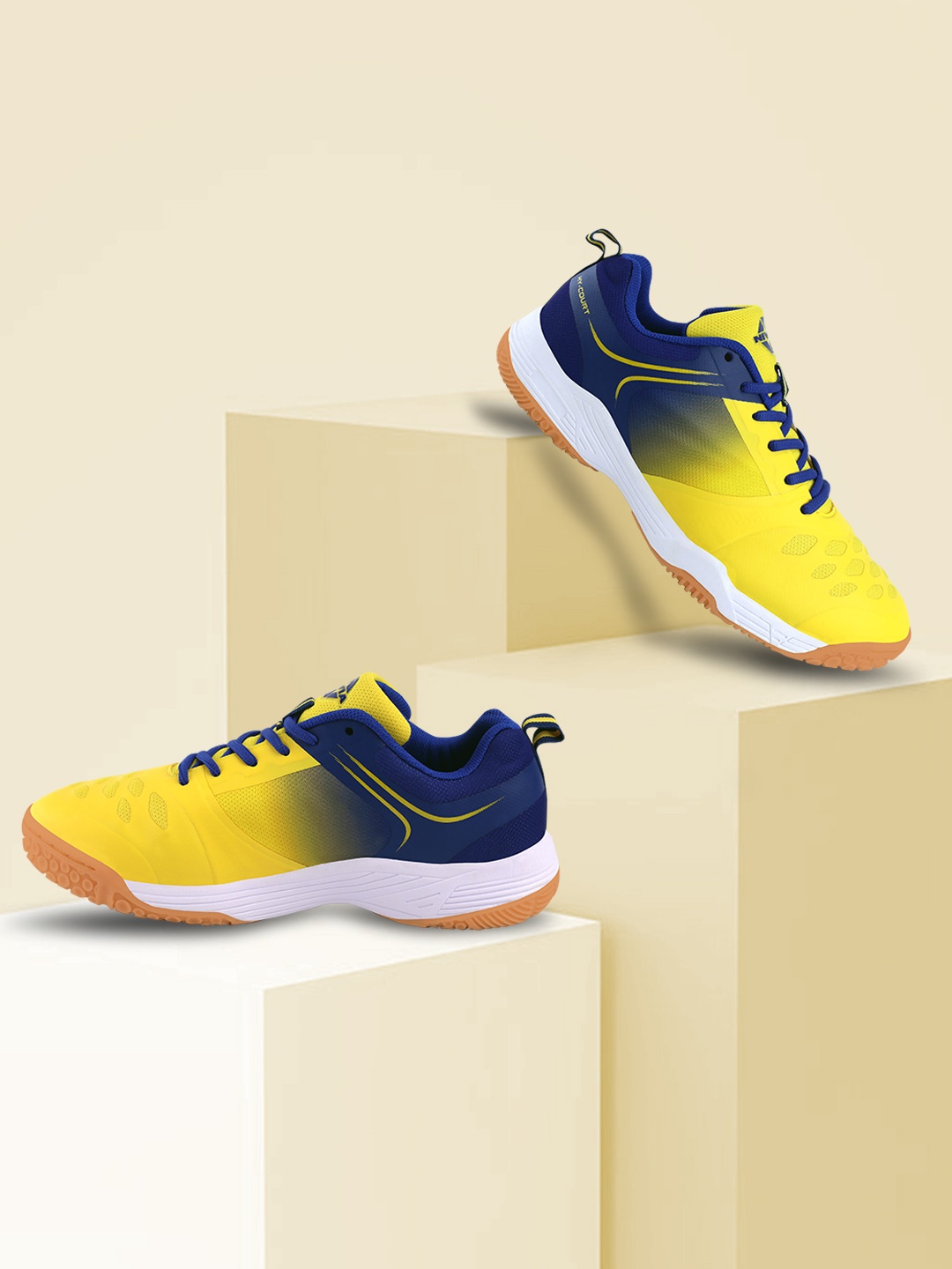 

NIVIA Men Hy-Court 2.0 Badminton Shoes, Yellow