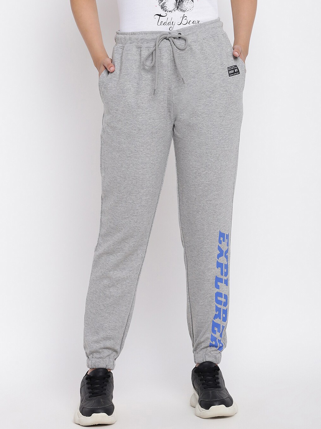 

Abof Women Grey Joggers Trousers With Drawstring Closure