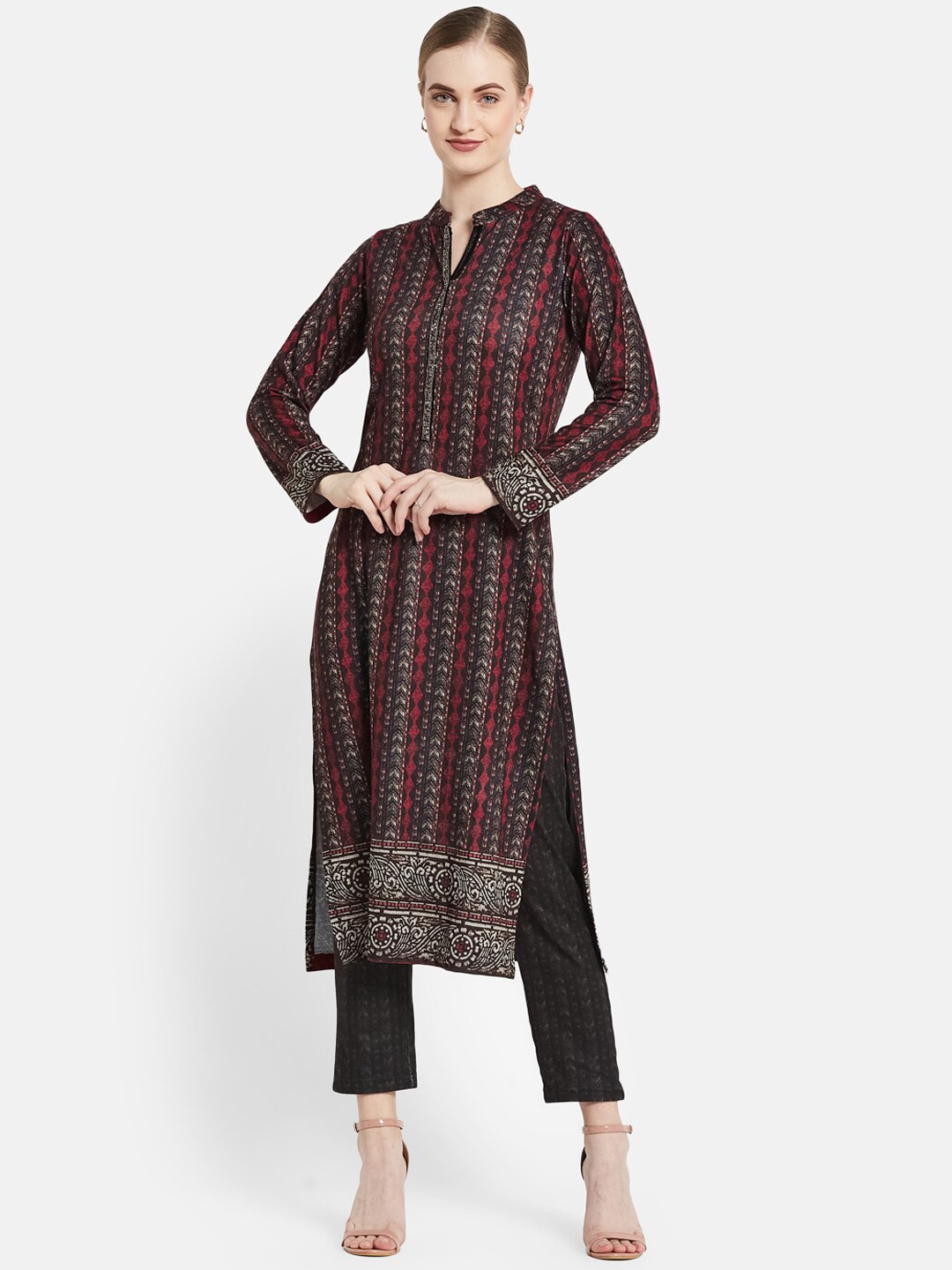

Monte Carlo Women Black Printed Kurta with Trousers