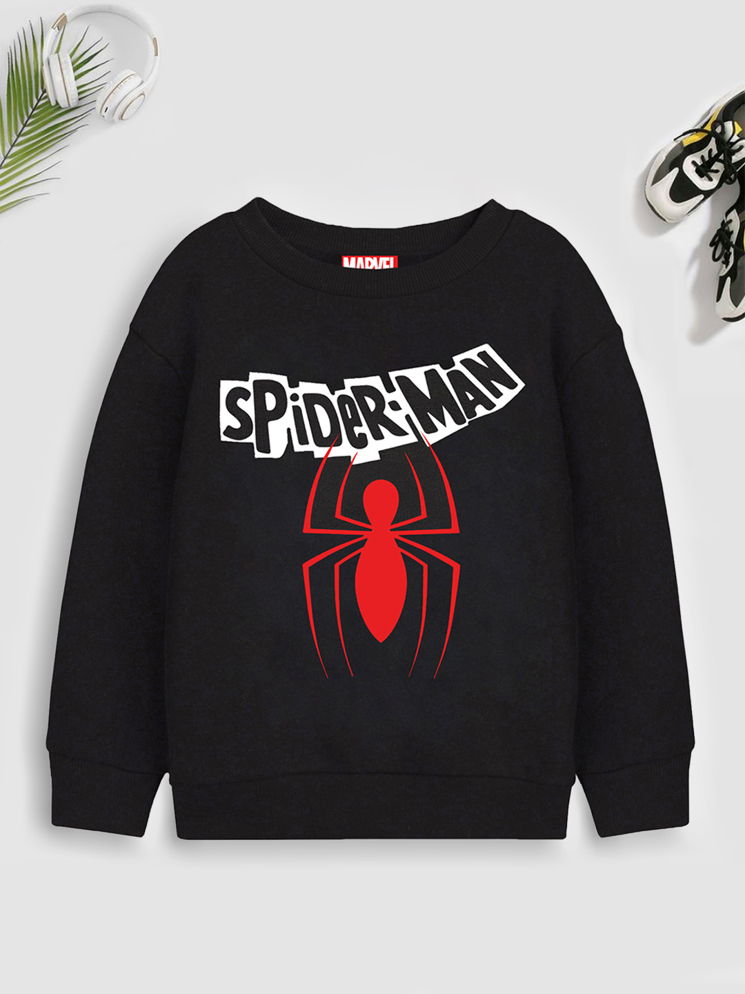 

YK Marvel Teen Boys Black Spiderman Printed Sweatshirt