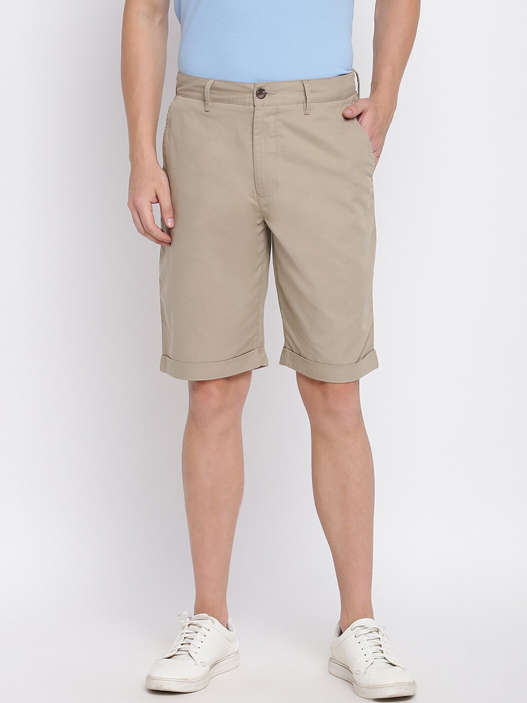 

abof Men Cotton Chino Shorts, Beige