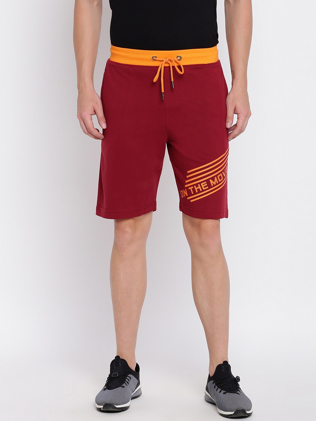 

abof Men Printed Shorts, Red