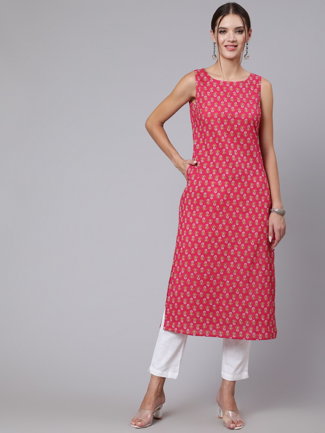 

Nayo Women Pink Ethnic Motifs Printed Kurta