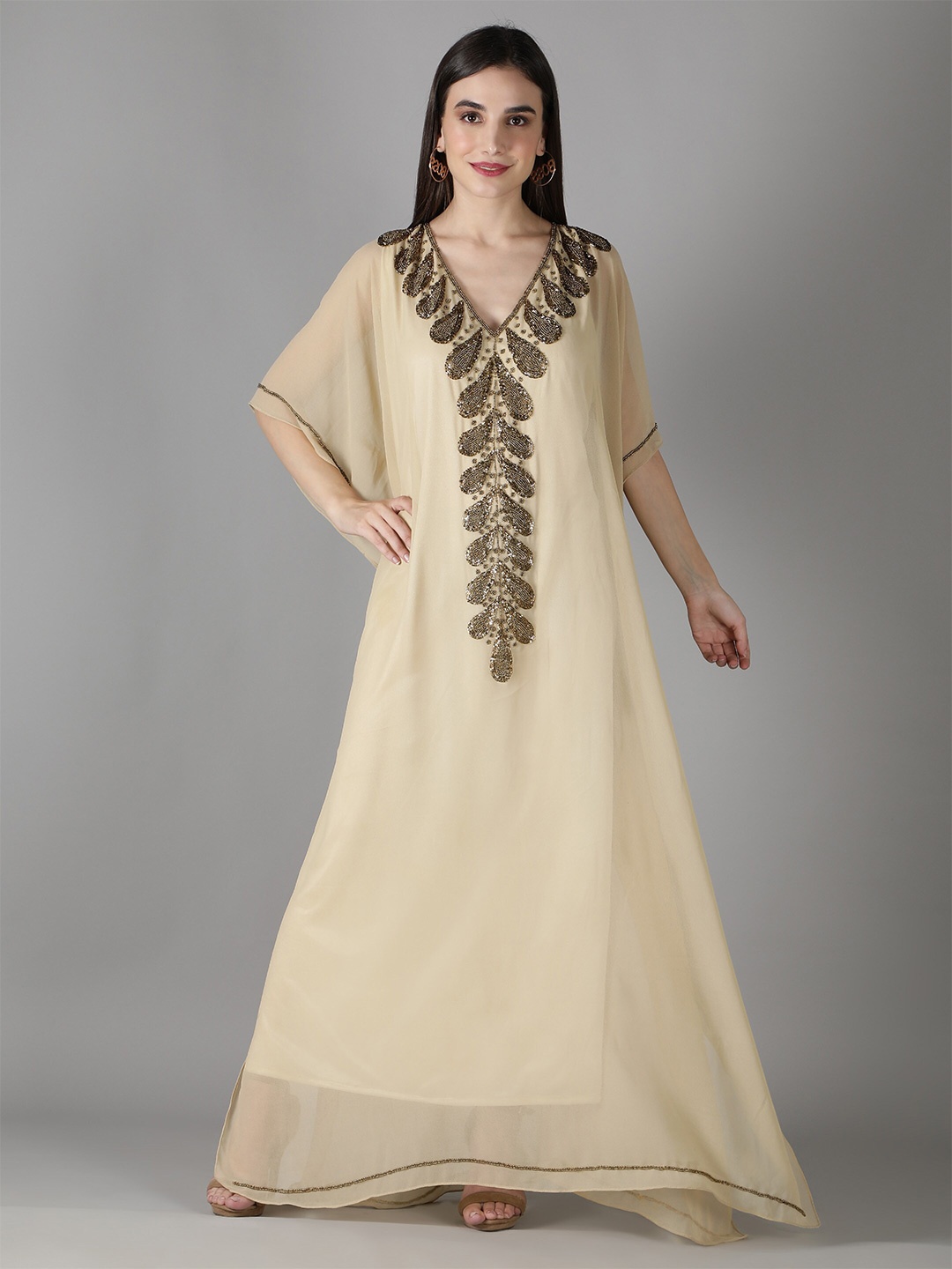 

DEBONATELLA Georgette Maxi Dress, Champagne