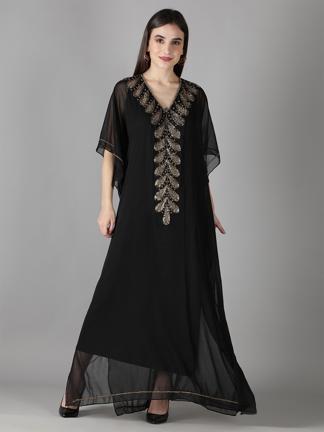 

DEBONATELLA Women Georgette Maxi Dress, Black