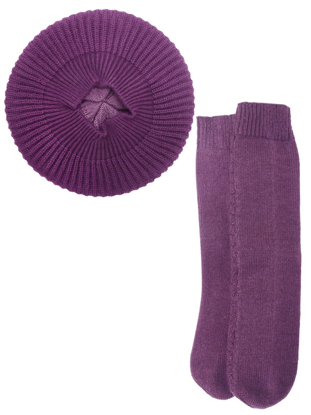

Bharatasya Women Knitted Cap and Socks Set, Purple