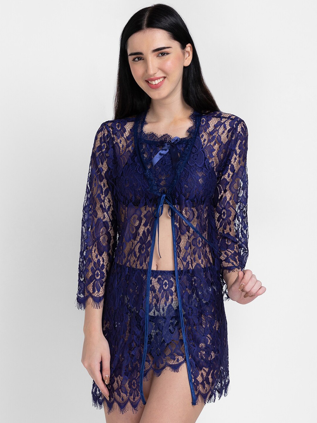 

FashionRack Net Halter Neck Baby Doll, Navy blue