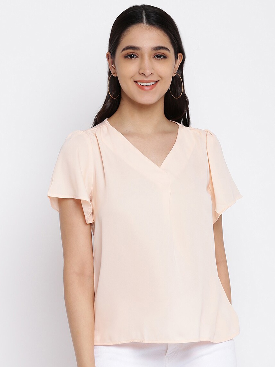 

abof Women Peach-Coloured Top