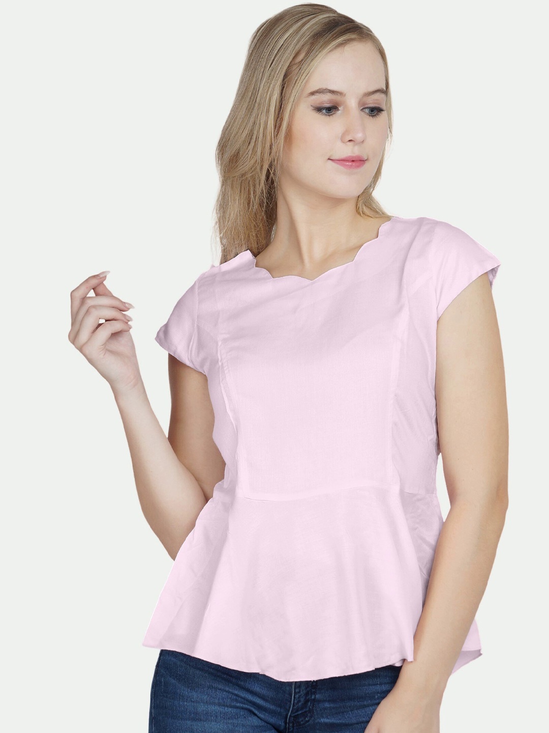 

PATRORNA Women Pink Peplum Top