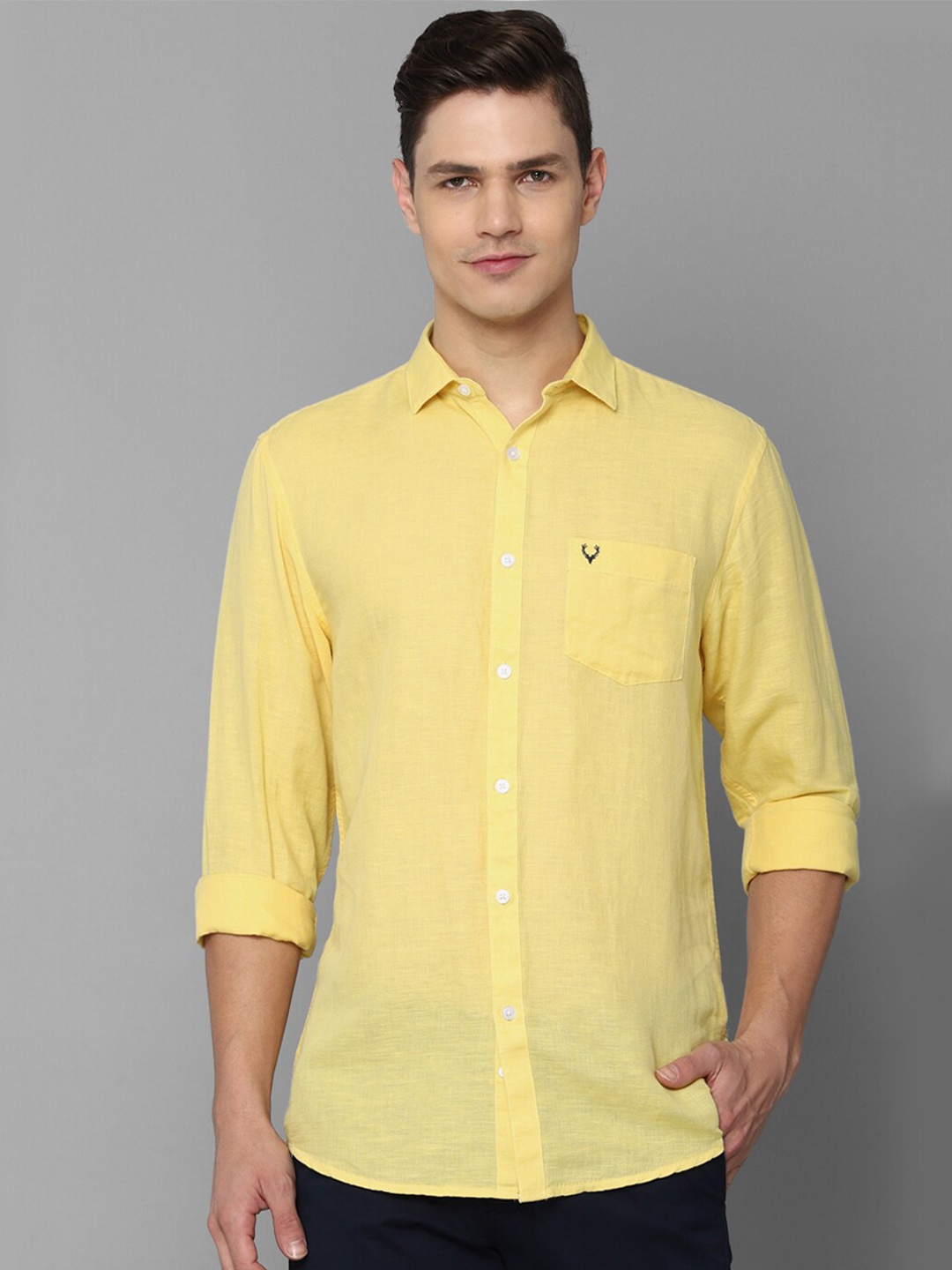 

Allen Solly Men Yellow Slim Fit Casual Shirt