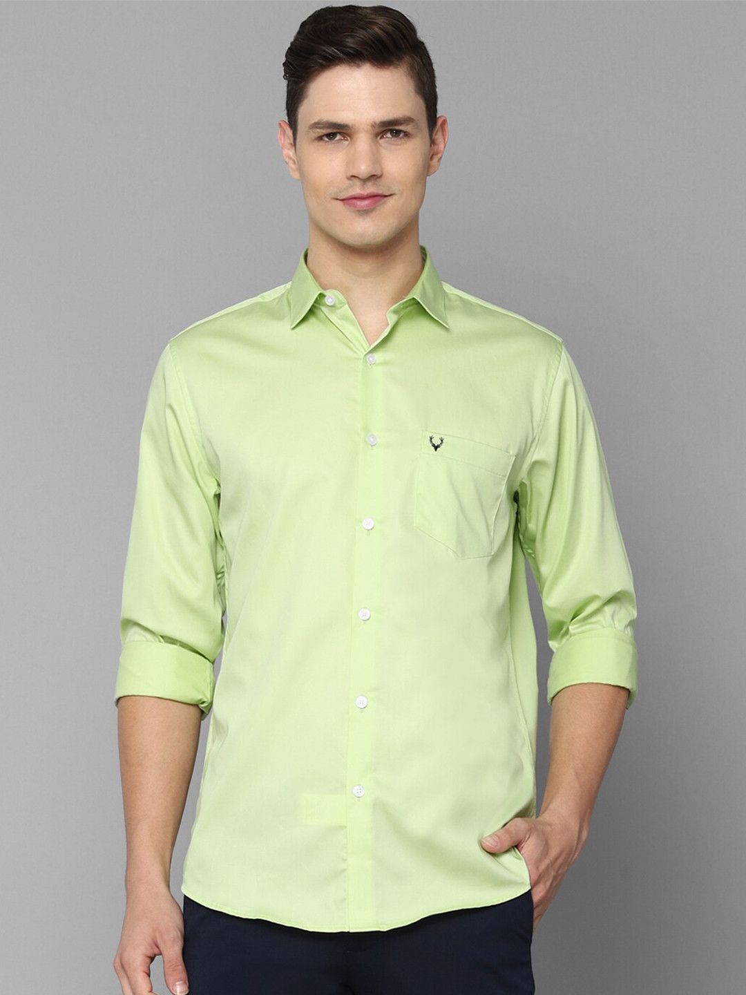

Allen Solly Men Green Slim Fit Casual Shirt