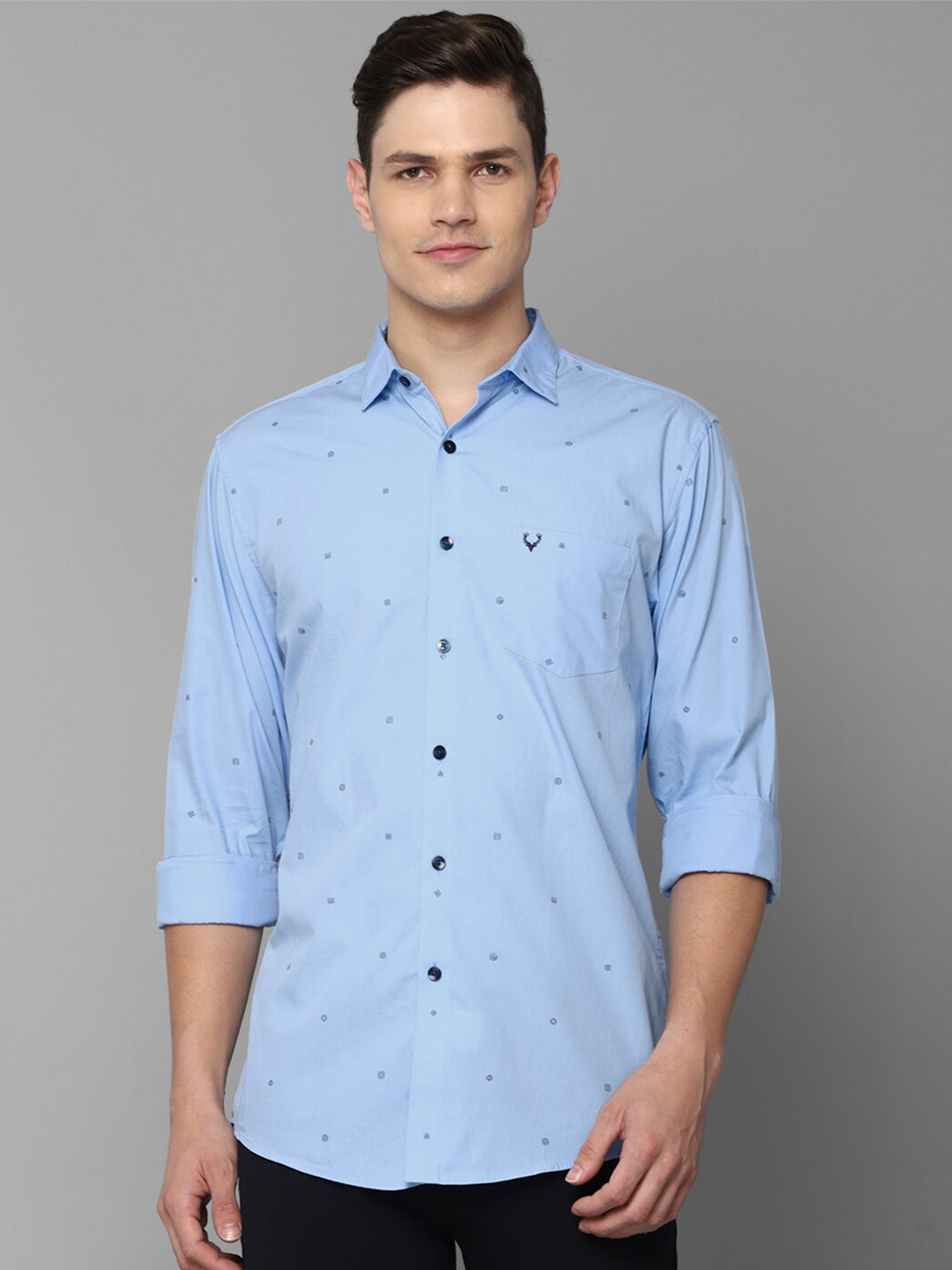 

Allen Solly Men Blue Slim Fit Printed Casual Shirt