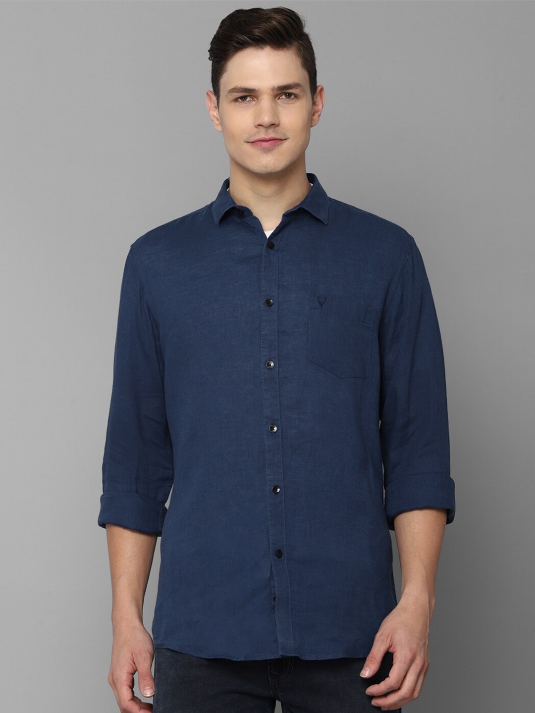 

Allen Solly Men Navy Blue Slim Fit Casual Shirt