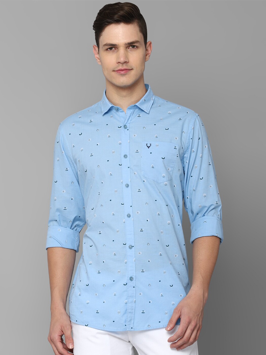 

Allen Solly Sport Men Blue Printed Pure Cotton Casual Shirt