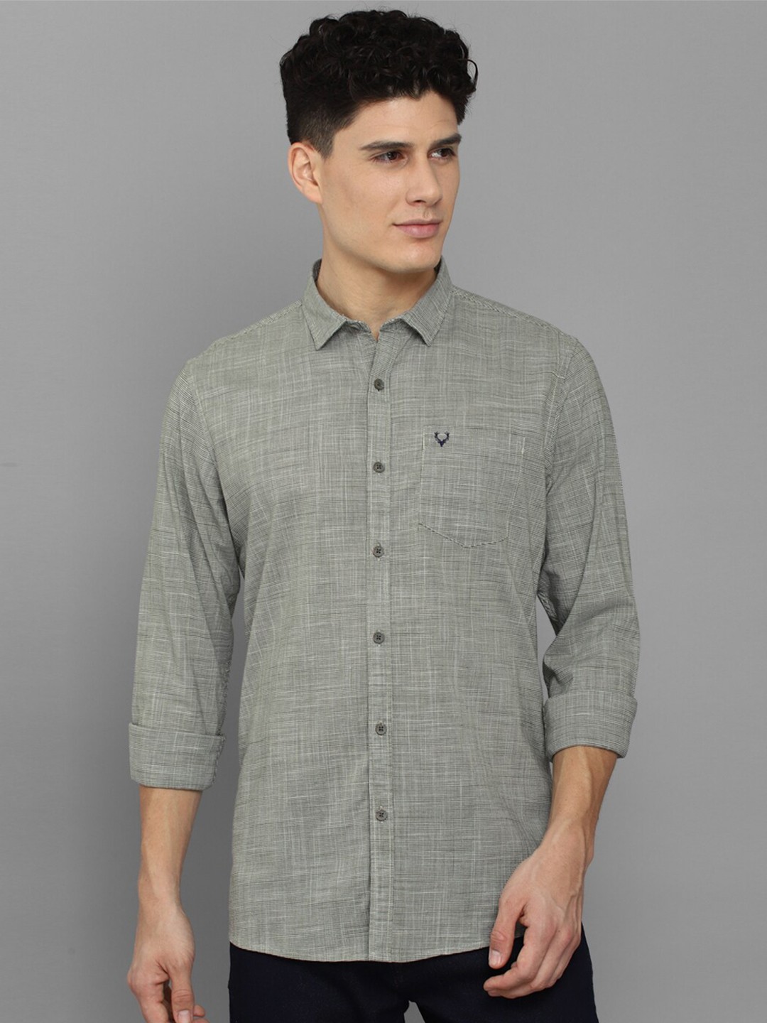 

Allen Solly Sport Men Grey Pure Cotton Casual Shirt