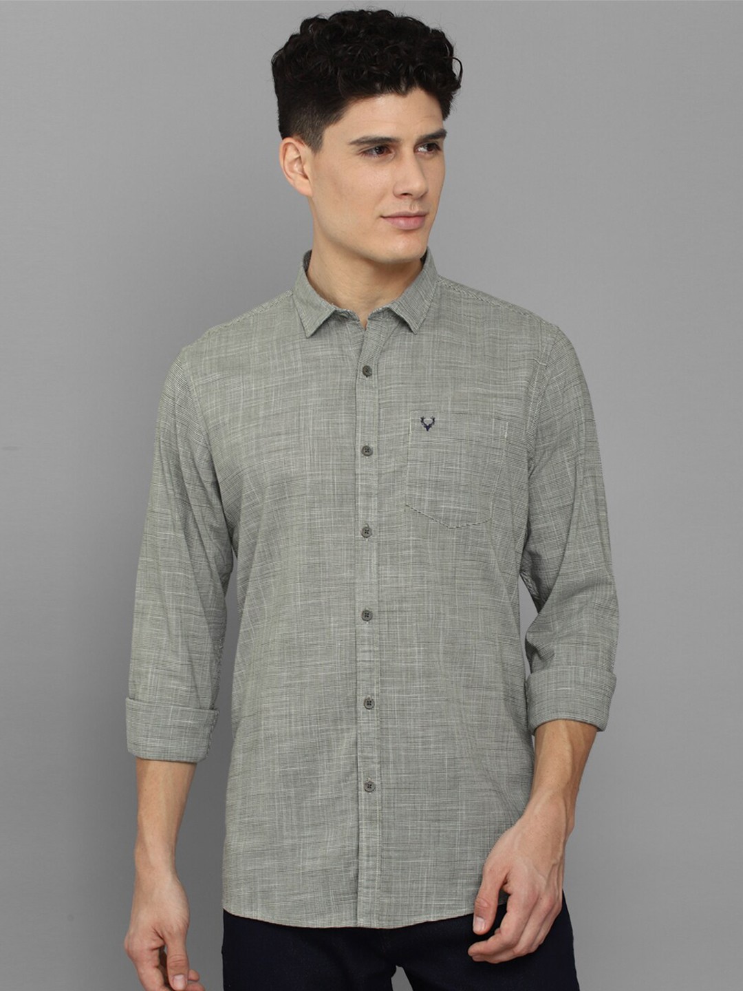 

Allen Solly Sport Men Grey Pure Cotton Casual Shirt