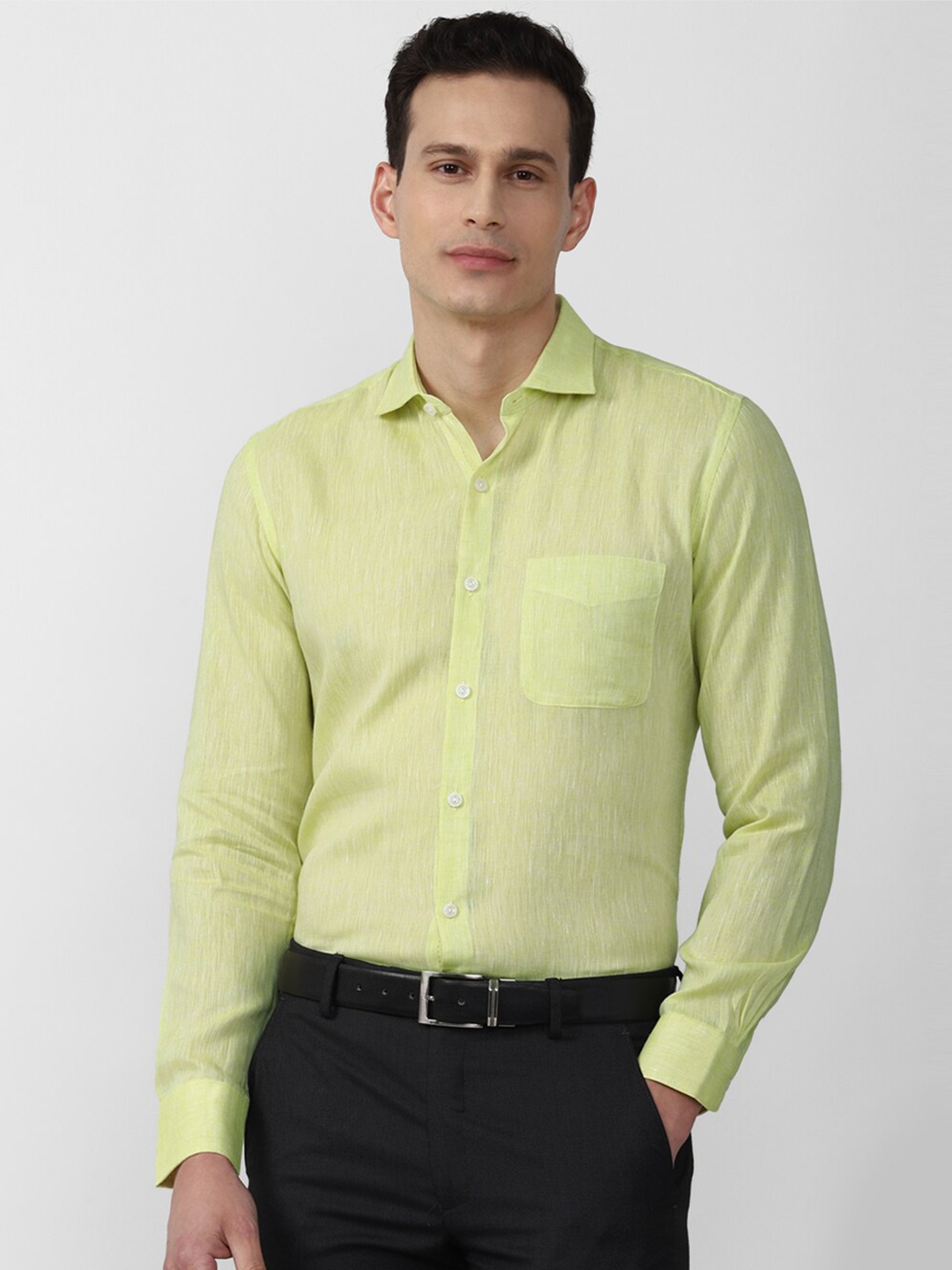 

Peter England Elite Men Green Formal Shirt