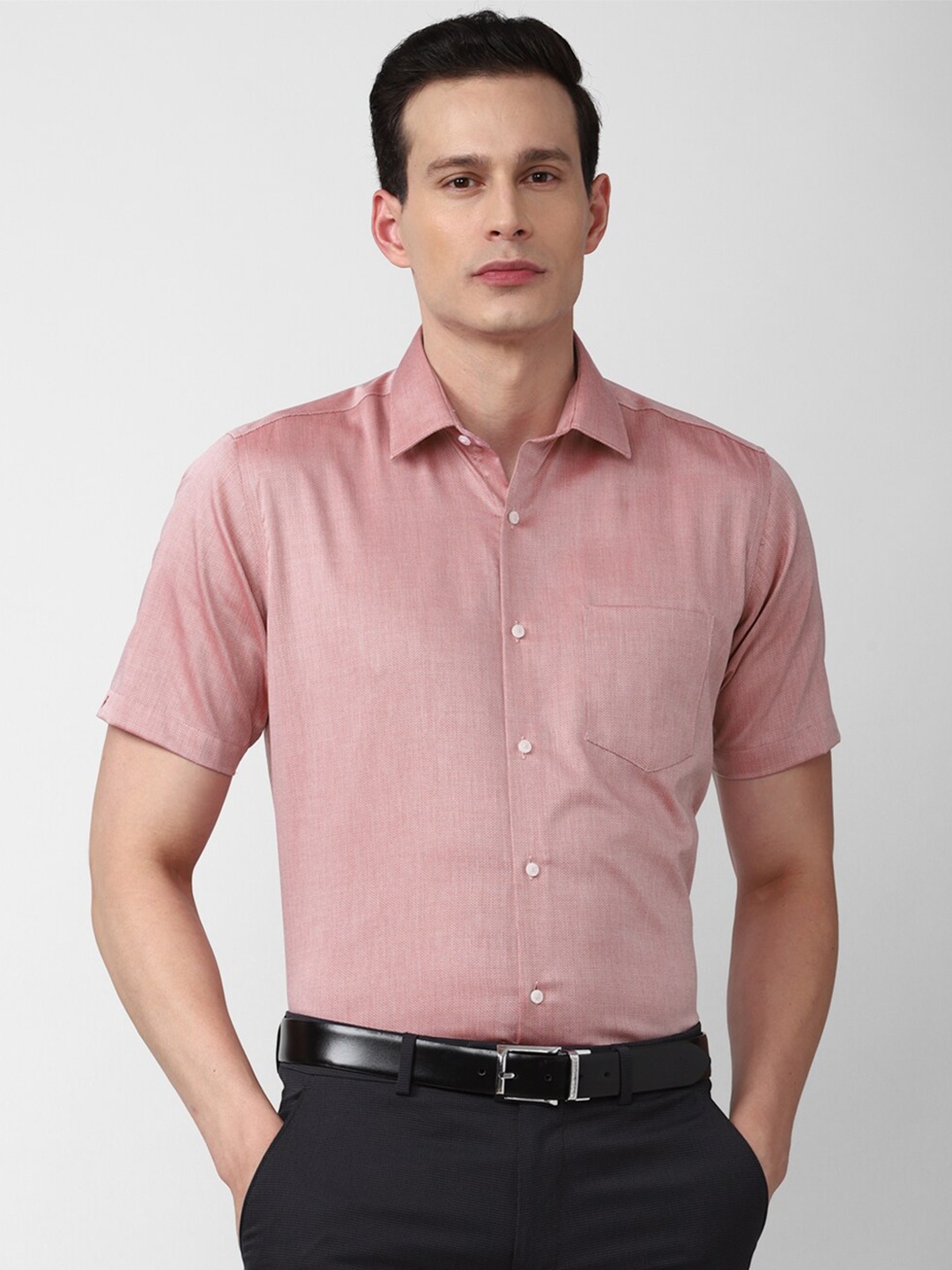 

Van Heusen Men Pink Pure Cotton Formal Shirt