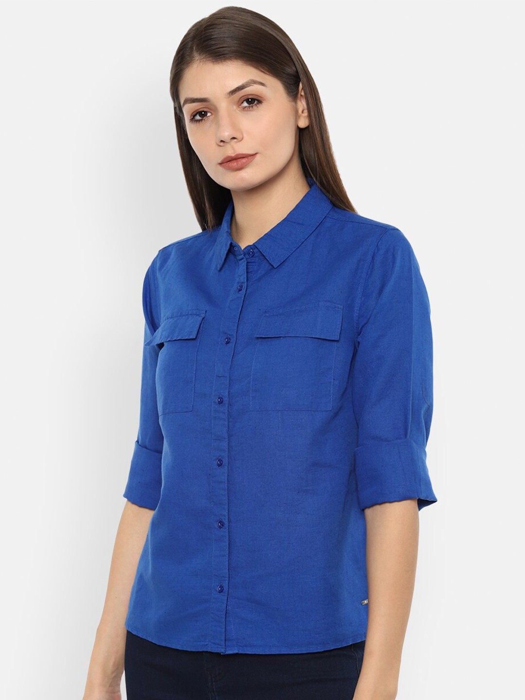 

Van Heusen Woman Women Blue Casual Shirt
