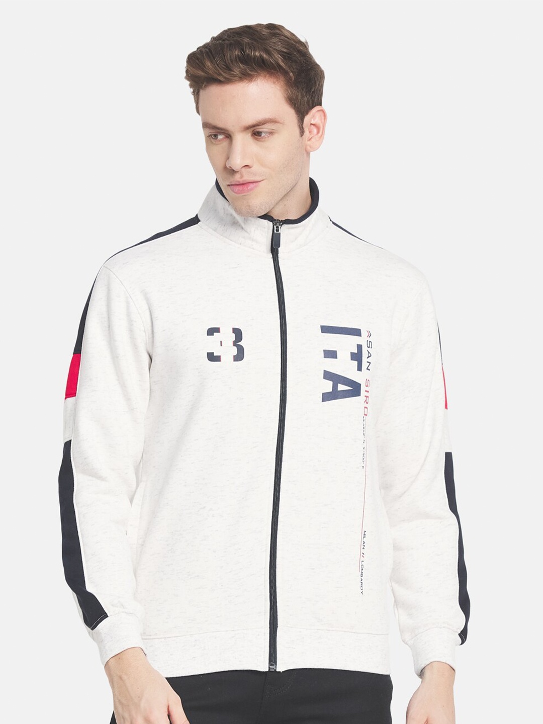 

Octave Men White Printed Sweatshirt