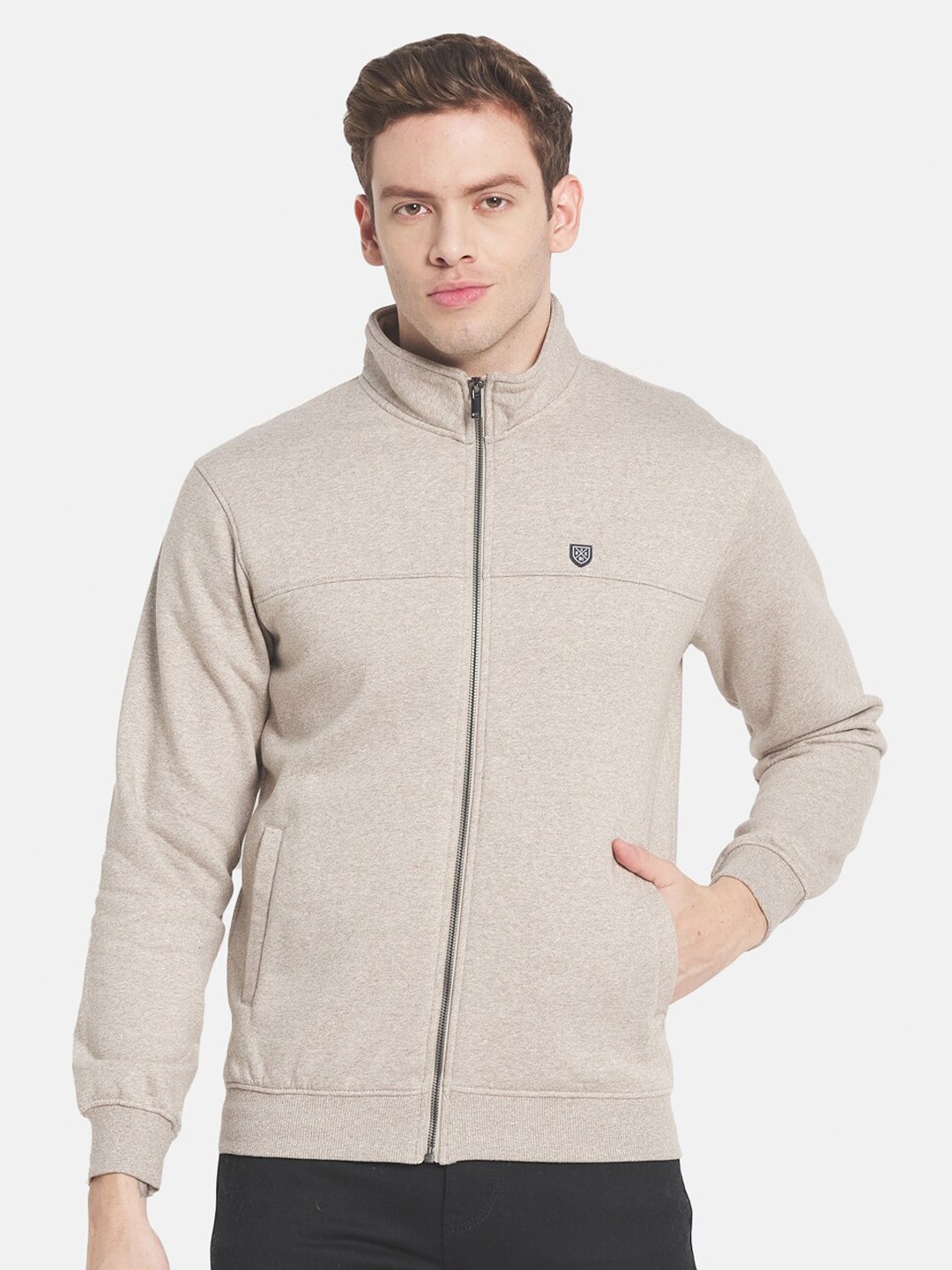 

Octave Men Beige Solid Sweatshirt